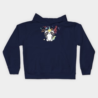 a cat is singing Kids Hoodie